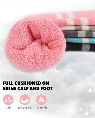 findway Kids Ski Socks, Knee-high Warm Winter Thermal Socks For Boys Girls Toddlers Skiing Snowboarding 2 Pairs