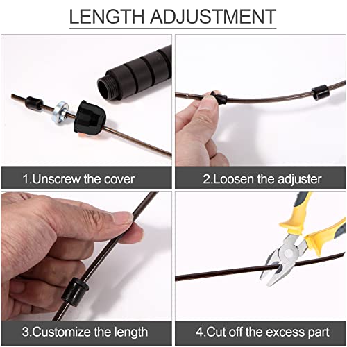 FITMYFAVO Jump Rope Cotton Adjustable Skipping Weighted jumprope for Women，Adult and Children Athletic Fitness Exercise Jumping Rope (Black)