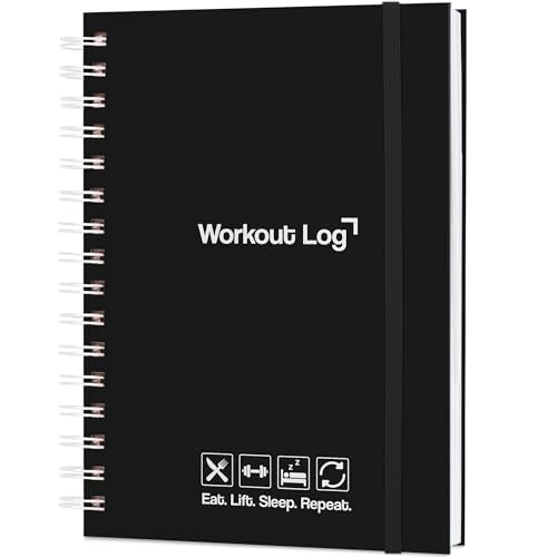 Skyline Fitness Journal – Workout Log Book For Home Exercise & Gym – Weightlifting Tracker - Training Accessories & Work Out Gifts (Black)