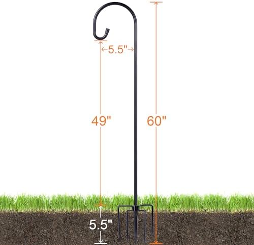 Shepherd-Hooks Adjustable for Bird-Feeder Lantern Plant-Hook Garden-Stake - Plant Stand Hanger for Outdoor Flower Basket, Bird Feeder Hanger Weddings Décor