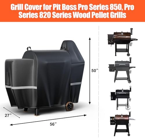 Upgraded Grill Cover for Pit Boss 850 DX, 820 Competition Series, Z Grill 700, 600D Wood Pellet Smoker Cover for 820 Deluxe, 820D, 820FB, Sportsman 820 Series Wood Pellet Grills