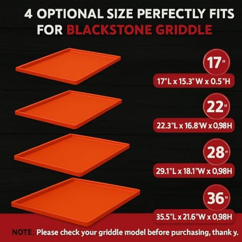 KITCHEN PERFECTION 36" Silicone Griddle Cover Mat For Blackstone Griddle 36 Inch –Hermetic Protection From Rust & Debris All Year, Fits All Blackstone 36 Inch Models -Heavy Duty Food Grade Silicone