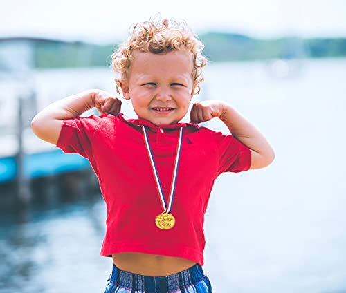 KISEER 40 Pieces Plastic Gold Winner Award Medals Bulk for Sports, Games Competitions, Party Favors and Decorations