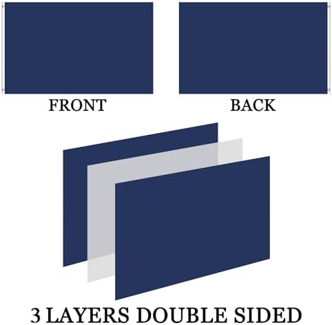 Embroidered Navy Emblem Flag Double Sided 3x5 Outdoor- 300D Heavy Duty Nylon- Military 3x5 Navy Outdoor Banner Flag- Brass Grommets & 4 Rows Stitched