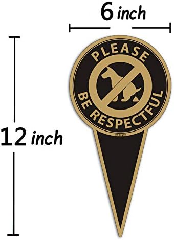 No Dog Poop Sign for Yard with Stake (2Pack) 12" x 6"Double Sided No Pooping Dog Sign-Please Be Respectful - Stop Dogs from Pooping or Peeing On Your Lawn Yard Sign