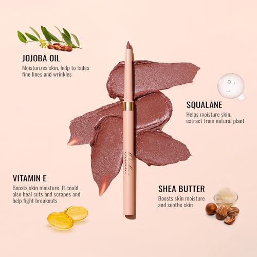 Oulac Red Retractable Lipliner Pencil 2in1 Waterproof Makeup Stick for Lip Liners and Eye Liners, Smooth and Creamy, Long Lasting Matte Finish, Vegan Beauty, 07 Cherry