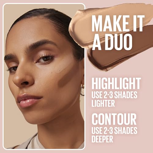 Maybelline Lifter Stix Multi-Use Face Stick - Contour, Bronzer, Concealer and Foundation Stick, All-In-One Creamy Face Makeup with Cranberry Seed Oil, 55, 1 Count