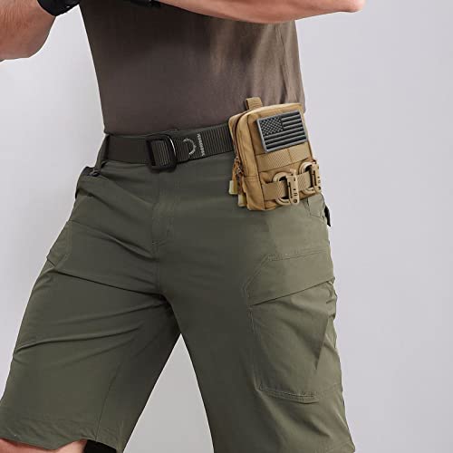 FRTKK 2 Pack Molle Pouches - Tactical Compact Water-Resistant EDC Pouch Small Utility Pouch Bags (Patch Included) (2 Pack-CP 3)
