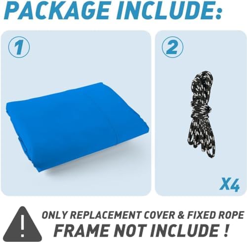 Canopy Replacement Top Only, Waterproof Pop-Up Canopy Tent Top Cover with Ropes, Instant Canopy Top Sunshade Silver Coated for Outdoor Garden Patio Camping (Royal Blue, 8x8FT)