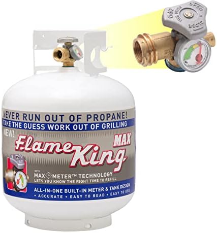 Flame King YSN230b 20 Pound Steel Propane Tank Cylinder with OPD Valve and Built-in Gauge, 20 lb Vertical