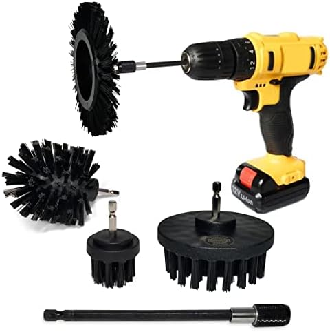 5 Piece BBQ Cleaning Kit - Nylon Safe Bristle, Free Non, Wire-Safe for All Grates Stainless Steel Charcoal/Gas Scraper,Accessories Outdoor Gift for Dad/Men Cool Barbecue Cleaner