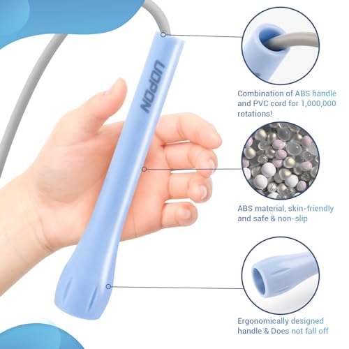 Jump Rope for Fitness, Lightweight PVC Skipping Rope for Men Women Adults Exercise with ABS Handles & Training Poster, Adjustable Tangle-Free Workout Speed Jump Rope for Home, Gym and Outdoor