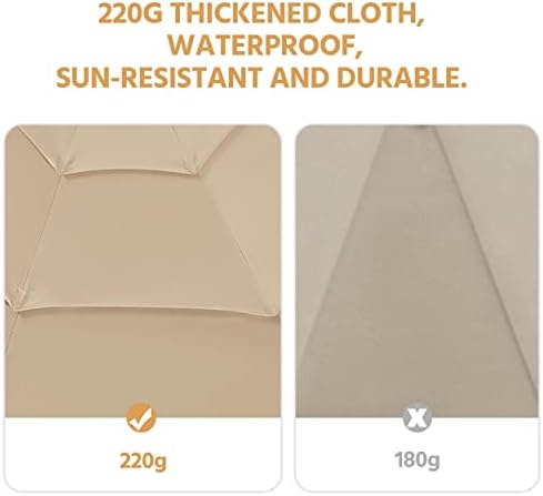 Yaheetech 3-Tier Patio Umbrella 10ft Vented Outdoor Canopy Sun Shade Large Market Table Umbrella Double-layer Cloth & Push-button Tilting for Yard/Garden/Park Tan