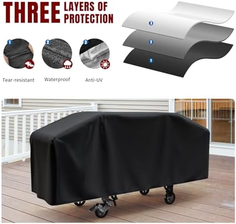 Griddle Cover for Blackstone 36 Inch Griddle and More 4-Burner Flap Top Grills - Waterproof, Lightweight - Click-Close Straps - Black