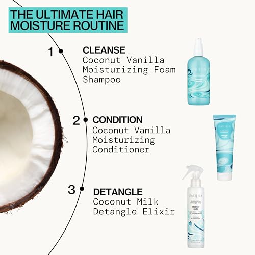 Pacifica Coconut Milk Hair Detangler Spray – Leave-In Conditioning Elixir for Tangle-Free Hair – Instantly Detangles Knots, Adds Shine & Moisture, Prevents Breakage & Frizz – Vegan & Cruelty-Free
