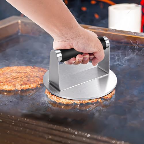 Griddle Accessories for Blackstone with Smashed Burger Press,19Pcs Griddle Accessories kit for Hibachi, Enlarged Grill Spatula, Salt and Pepper Shakers, Grill Black Tools Set