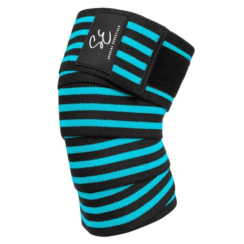 Special Essentials Knee Wraps for Weightlifting with Strap (2 Pack) - 72 Inches Flexible Support for Men & Women, for Powerlifting, Squats, Leg Press, and Cross Training