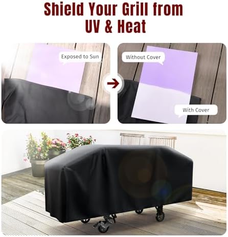 Griddle Cover for Blackstone 36 Inch Griddle and More 4-Burner Flap Top Grills - Waterproof, Lightweight - Click-Close Straps - Black