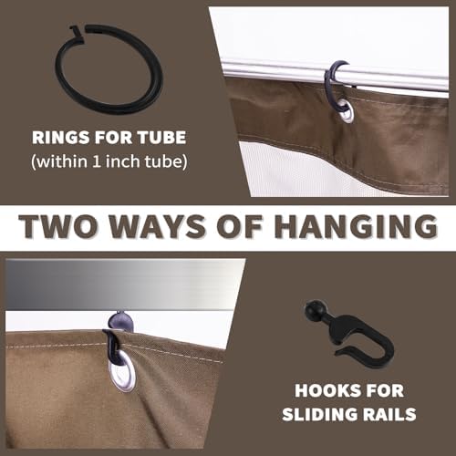 Gazebo Replacement Mosquito Netting Outdoor Universal Gazebo Canopy 4-Panels Screen Sidewalls with Zipper for Patio Garden Yard Backyard (Mosquito Net Only) (10x10, Coffee)