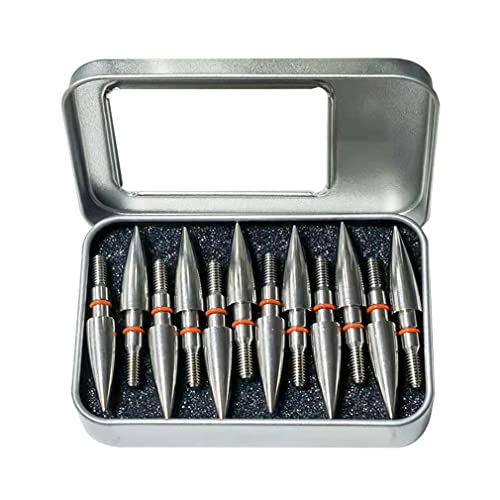 Field Points arrowheads 125 Grains Archery Field Points, 5/16 Stainless Steel Screw in Archery Field Tips and Broadheads (1 Dozen A Grain 2.9x2.3x0.6