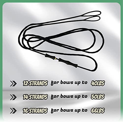 DEERACE Traditional Recurve Bow String and Bowstring Finger Savers Set, Dacron Bow String with Finger Guards (AMO 60” (Actual Length 56”), 16 Strands (Recommended for up to 65 lbs))