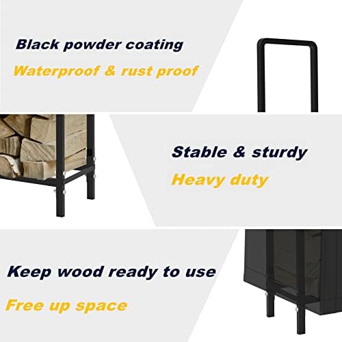 8ft Firewood Rack with Cover, Heavy Duty Firewood Rack With Weather Resistant 600D Oxford Fabric Cover, Indoor/Outdoor Wood Rack for Firewood