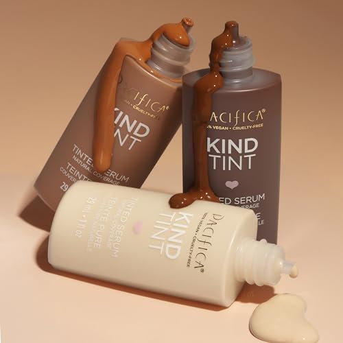 Pacifica Tinted Moisturizer – Kind Tint Serum, Lightweight Hydrating Foundation with Vegan Collagen & Hyaluronic Acid for Dewy Glow, Buildable Coverage, Vegan, 1 fl oz (Shade 22)