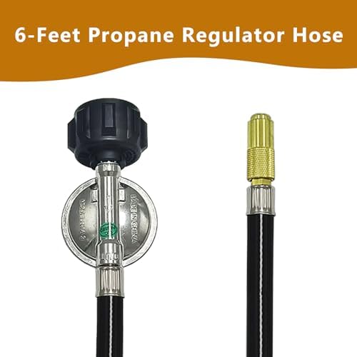 6 FT Propane Adapter Hose Regulator Kit for Blackstone 17in and 22in Tabletop Griddle to 20 lb Tank, Griddle Adapter Hose Replacement Parts with QCC1, Compatible with Blackstone 5471 Propane Hose