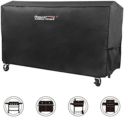 Royal Gourmet CR6008 60-Inch Grill Cover, Durable Oxford Polyester Outdoor BBQ Cover for Flat Top Griddle, Water Resistant, Weather Protection, Black