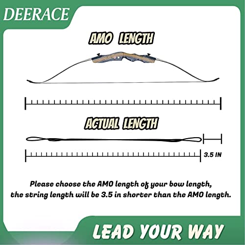 DEERACE Traditional Recurve Bow String and Bowstring Finger Savers Set, Dacron Bow String with Finger Guards (AMO 60” (Actual Length 56”), 16 Strands (Recommended for up to 65 lbs))