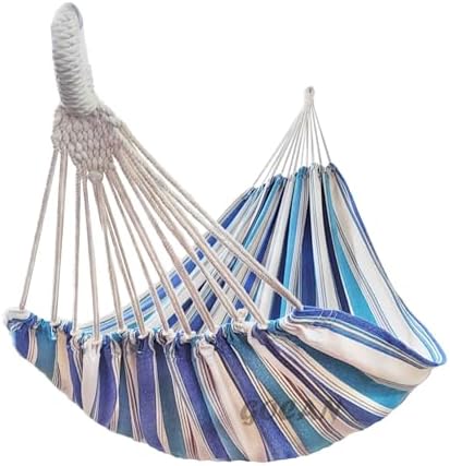 Double Hammock 2 Person Extra Large 330X150cm Load Capacity 600Pound Canvas Cotton Hammock for Patio Porch Garden Backyard Lounging Outdoor and Indoor XXL