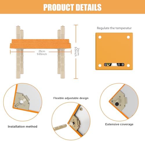 Brooder Plate with Adjustable Temperature & Height,10" x 10" Chick Heat Plate (Orange)