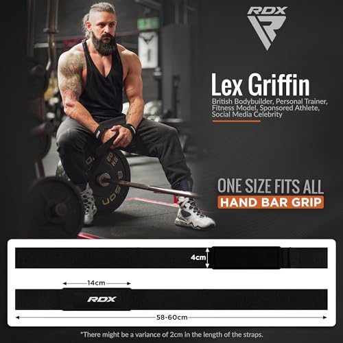 RDX Lifting Wrist Straps for Weightlifting, 5MM Neoprene Padded Anti Slip 60CM Hand Bar Support Grips, Strength Training Equipment Heavy Duty Workout Bodybuilding Powerlifting Gym Fitness, Men Women