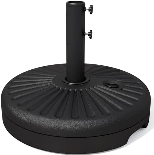 JEAREY 22L Patio Umbrella Stand, Outdoor Umbrella Base Water Filled Stand, Patio Outdoor Umbrella Holder (Black)