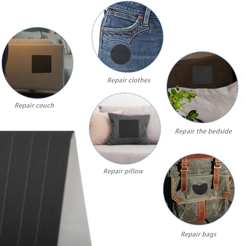 Lusofie Canvas Repair Tape, Waterproof Canvas Repair Self-Adhesive Patch Tent Repair Tape Canvas Repair Kit for Repairing Sofas Clothes Tents Boat Covers Umbrellas Patios Backpacks(Black)