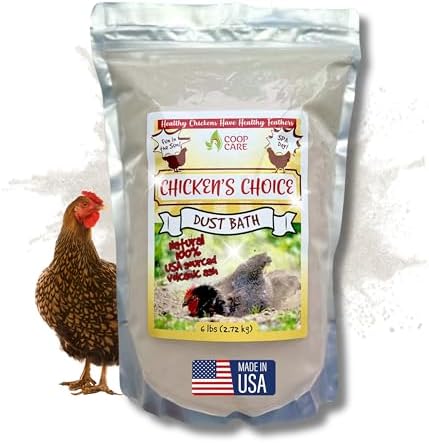 Chicken's Choice Chicken Dust Bath, 6 lb Natural Volcanic Ash Dust Bath for Chickens. Dust Mix for Healthy Chickens, Chinchillas, Small Animals. Made in The USA. Coop Accessories (1, Volcanic Ash)