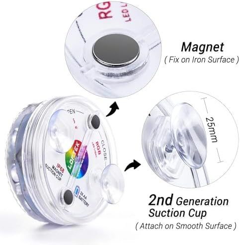 LOFTEK Submersible LED Lights with Remote, 13 LED Pool Lights for Inground Above Ground Pool with Magnets &Suction Cups,16 Color Changing Underwater Light for Ponds Battery Operated, 6 Pack