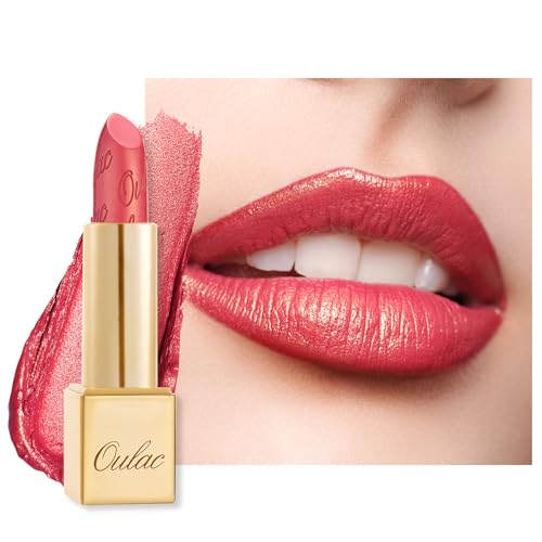 Oulac Glitter Lipstick for Women with Metallic 3D Shine Lightweight Hydrating Formula, High Impact Lip Color, Vegan Beauty, Full Coverage Lip Makeup, Christmas Gifts for Women, Viva La Vida(25)