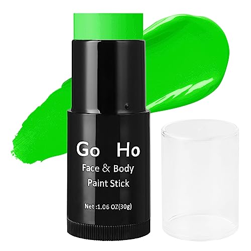 Go Ho Cream-Blendable Ogre Green Face Paint Stick (1.06 oz),Full-coverage Ogre Green Body Paint Stick for Adults Children Halloween Cosplay SFX Makeup,Waterproof