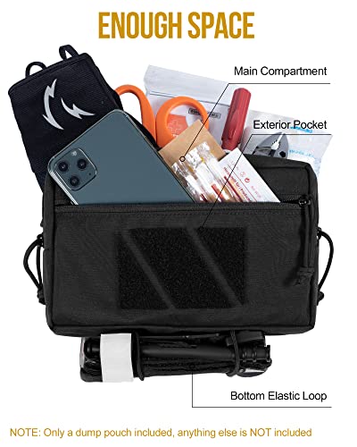 OneTigris Tactical Drop Pouch, Dangler Pouch PLUS1S Admin Pouch Tactical Tool Pouch with Hook and Loop Panel for Tactical Vest Chest Rig Plate Carrier Tactical Gear