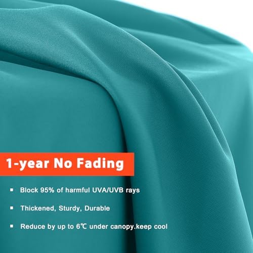 MASTERCANOPY Patio Umbrella 9 ft Replacement Canopy for 8 Ribs-Turquoise Canopy Only