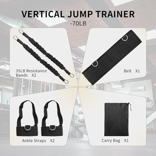 Vertical Jump Trainer: Leg Strength Training Tool with Resistance Bands - Speed & Agility Jumping Exercise Equipment for Basketball Volleyball Football