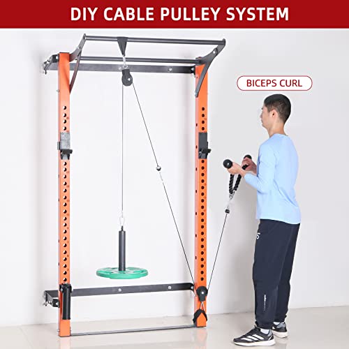 Tricep Rope 27 & 35 inches 2 Colors Fitness Attachment Cable Machine Pulldown Heavy Duty Coated Nylon Rope with Solid Rubber Ends (27'' Black&Red)