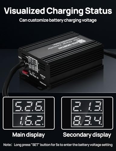 ECO-WORTHY 12A Boost MPPT Solar Charge Controller Solar Panel Regulator for 48V/60V/72V Lead-Acid, LiFePO4, Gel, Flooded Batteries .etc in Golf Cart Electric Vehicles and Solar System