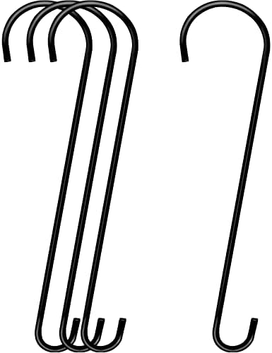 Dreecy 4 Pack 24 Inch Extra Large Tree Branch S Hooks - Metal Garden Tree Hooks for Hanging Bird Feeders, Baskets, Plants, Lanterns and Ornaments (Black)