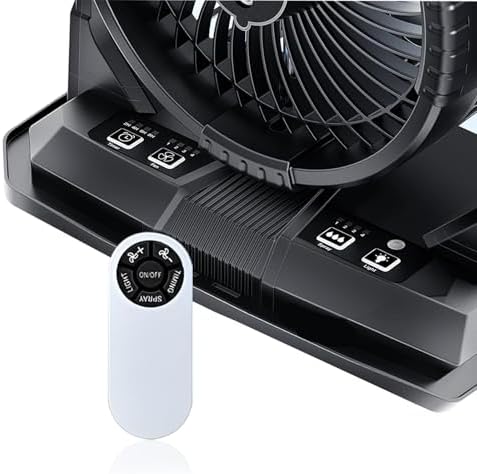 Portable Misting Fan with 9L Tank & 20,000mAh Battery - 3-Speed Outdoor Cooling for Patio, Camping, Golf Cart - 8H Mist, Lightweight 3.7lbs