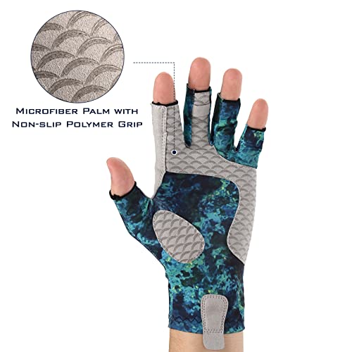 KastKing La Sal Fishing Gloves UPF50+ Sun Gloves UV Protection Fingerless Gloves Men Women for Outdoor, Kayaking, Rowing, Paddling, Canoeing, Hunting