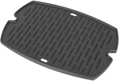 Cast Iron Griddle for Weber Q1000 Q1200 Q1400 Q100 Q120 Q140 Grill Accessories, for Weber Baby Q Accessories 7582 65810 7644 Griddle Plate Grill Parts 50060001 50060301 386001 386002, 1PC