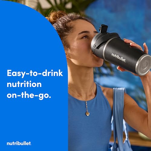 nutribullet Flip Portable Blender with Insulated Cup, Cordless, Black, NBPB50350AK