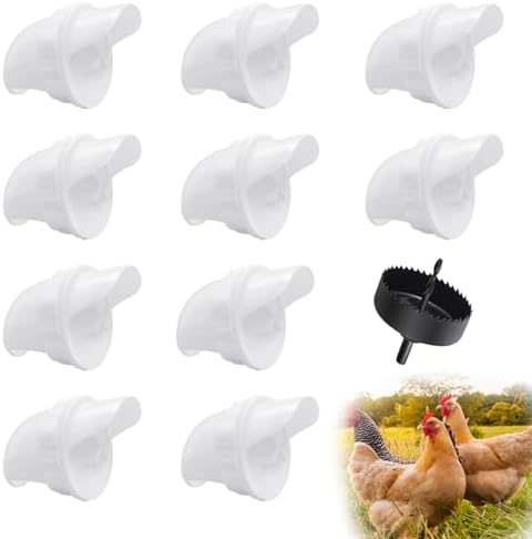 10 PCS Chicken Feeder Port DIY Automatic Chicken Feeder, Poultry Feeder, No Waste, Rat-Proof, Waterproof